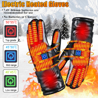 Winter Heating Gloves Electric Heated Gloves for Skiing Snowboarding Fishing Riding Waterproof Thermal Heat Gloves (No Battery)