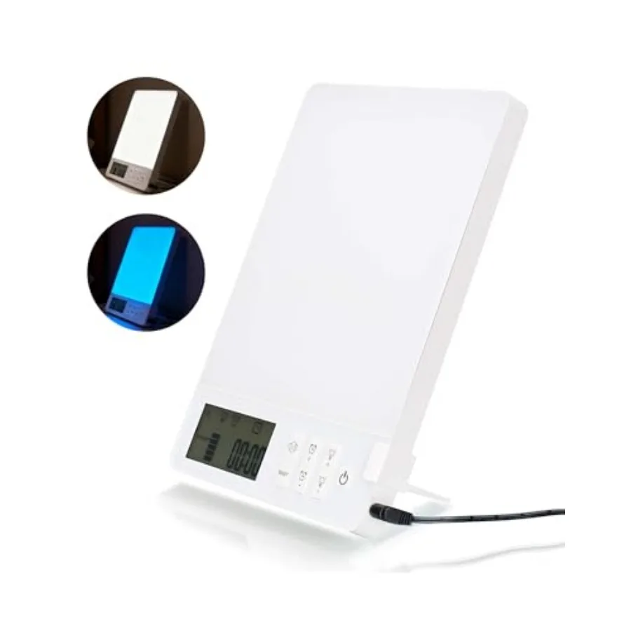 Light Therapy Lamp 10000 Lux Brightness-UV Free, Blue Lighting Improve Sleep Quality, Whit Lighting Imitation of Sunlight, Disp
