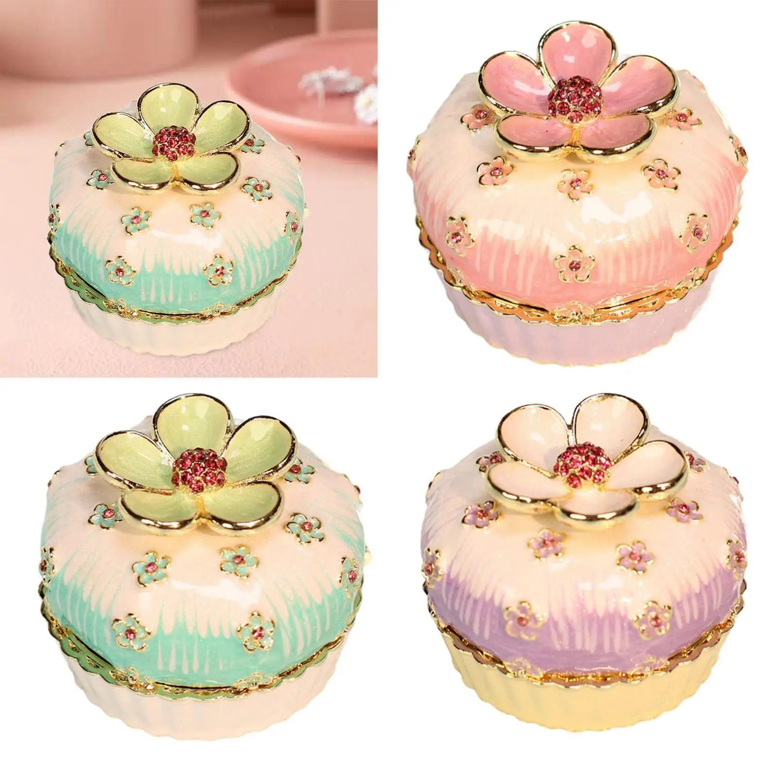 

Эмалированная шкатулка для драгоценностей с гравировкой, коллекционная шкатулка для безделушек для путешествий, уличный домашний декор, подарок для женщин и девочек