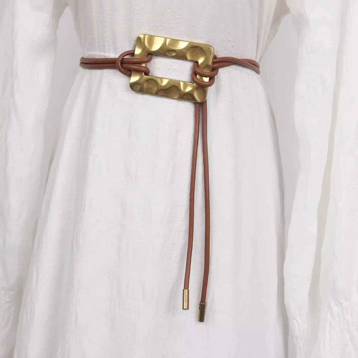 Gold Buckle Narrow Belt Women's PU Leather Corset Female Cummerbund Coat Waistband Dress Decration  Belt J1567