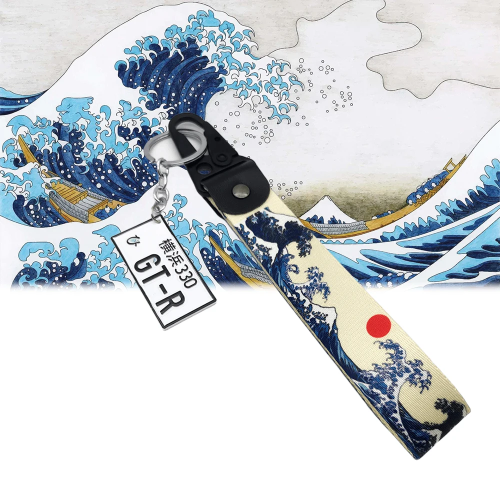 JDM 레이싱 문화 키체인, 일본 번호판 포함, 자동차 오토바이 자동차, 카나가와 키 스트랩, 자동차 키 