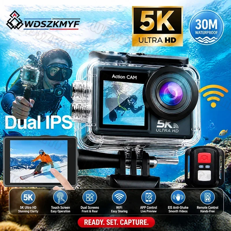 5K 5K Action Camera 5K 60FPS 6-Axis Touch Screen Stabilization Pocket Sports Camera Waterproof Bodycam For Motorcycle/Cycling Vlog - Aliexpress Deal