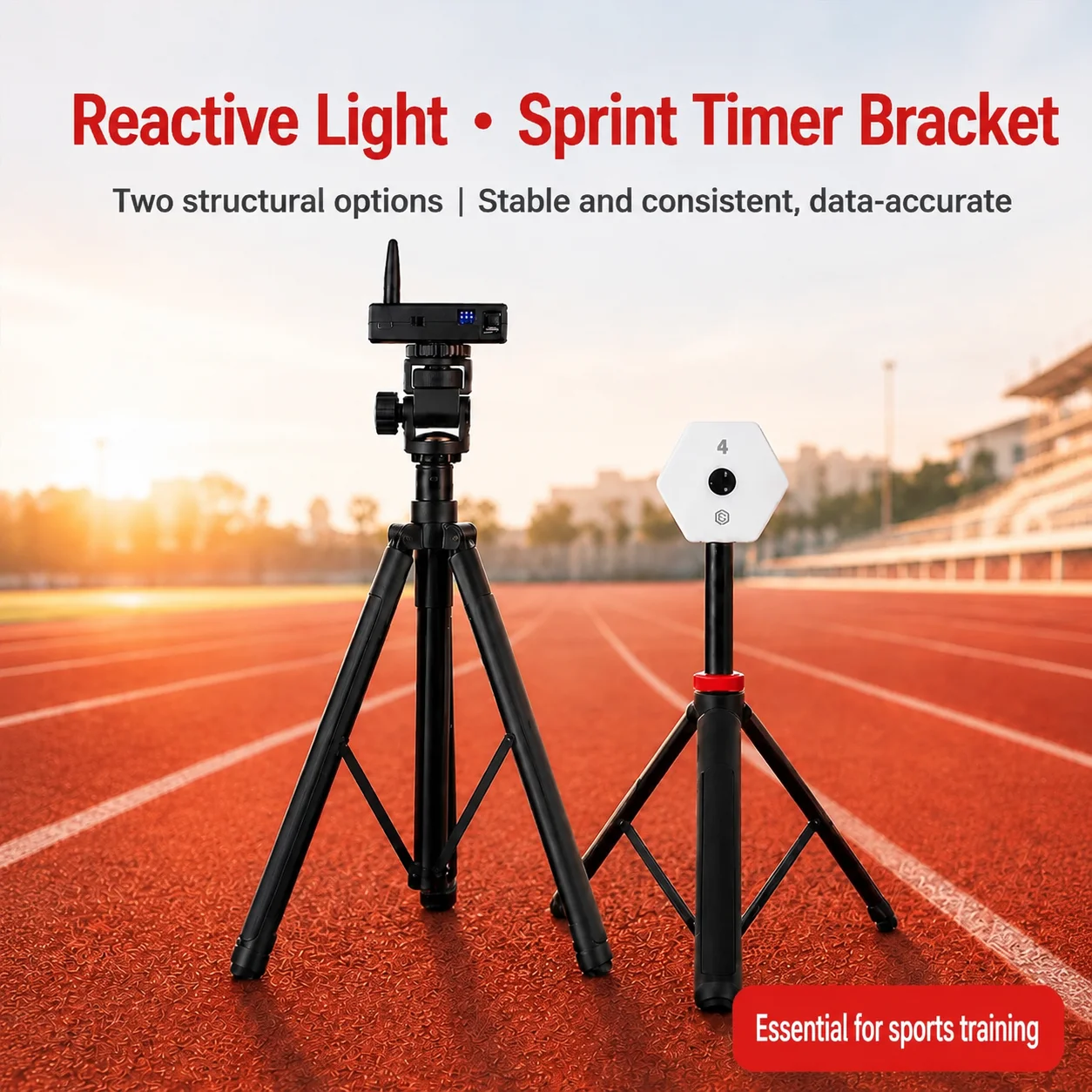 2026 QueLing Universal-Stativ für Sprint-Timer & Reaktionstrainingsleuchte, Multifunktionale Geschwindigkeitsmesshalterung