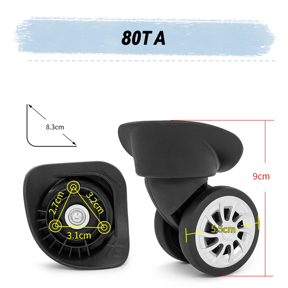 For Samsonite 80T Universal Wheel Replacement Suitcase Rotating Smooth Silent Shock Absorbing Wheel Accessories Wheels Casters