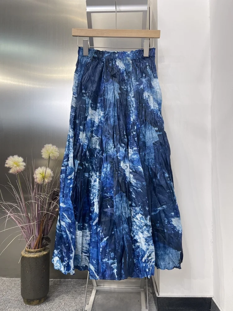 

Ретро-юбка с плиссировкой в уличном стиле, универсальная, с объемными складками, осенне-зимняя, модная, больших размеров, женская, из полиэфирного волокна