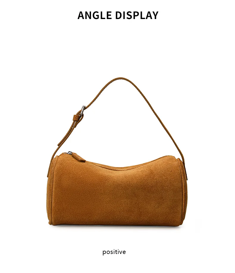Aidanni Echtleder-Wildleder-Unterarmtasche für Damen, 2026 Neue Retro-Zylindertasche, Handytasche, Umhängetasche – Detail 8