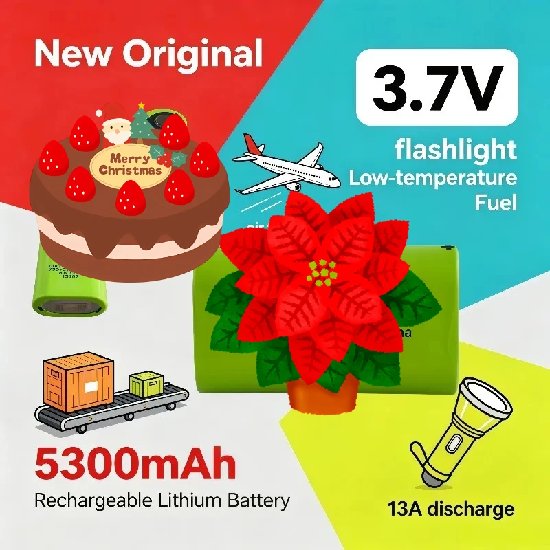 Original 3.7V 5300mAh BOSTON Lithium Battery Rechargeable Low‑temp Fuel 13A Discharge For Flashlight Air Transport Available