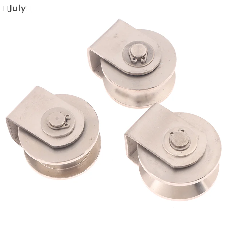 Polia para porta de chuveiro em formato de u/v/h, polia de roda de porta deslizante de aço inoxidável 201 com rolamento, acessórios para móveis, 1 peça