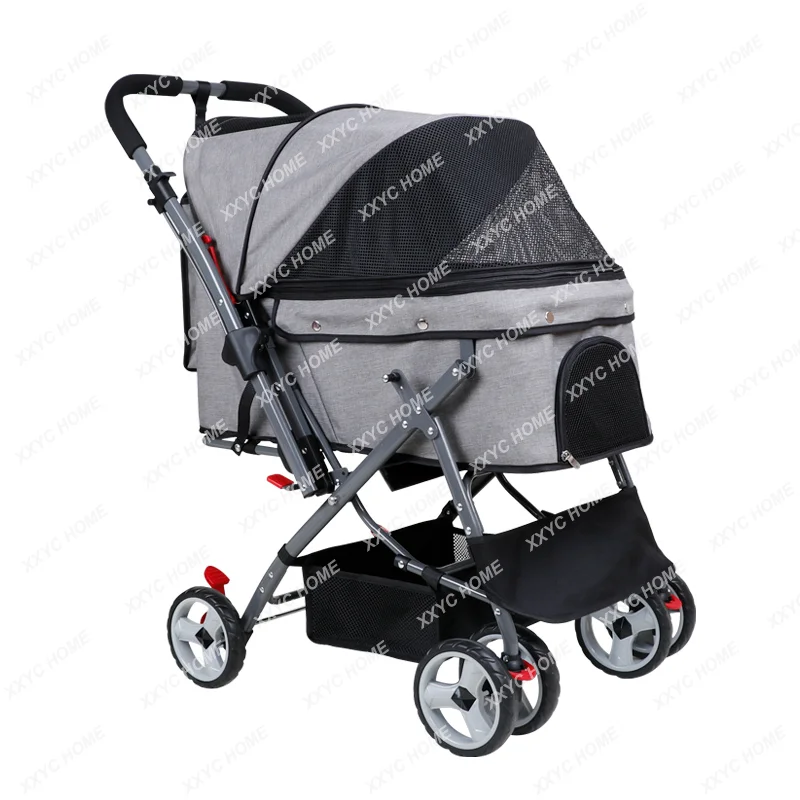 Pet Stroller Dog Outing Trolley Small and Medium-Sized Dogs Dog Walking Car Cat Car Portable Foldable Comfortable and Breathable