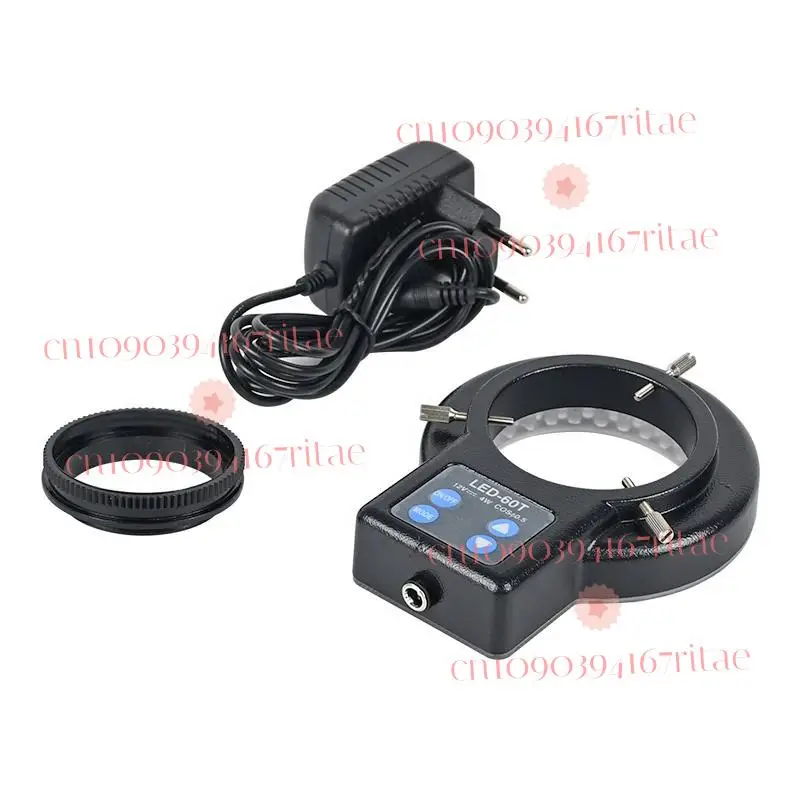 

LED Microscope Ring Light 90-240V Adapter Included with 72 Bulbs Four-Zone Dimming for Precision Lab Equipment