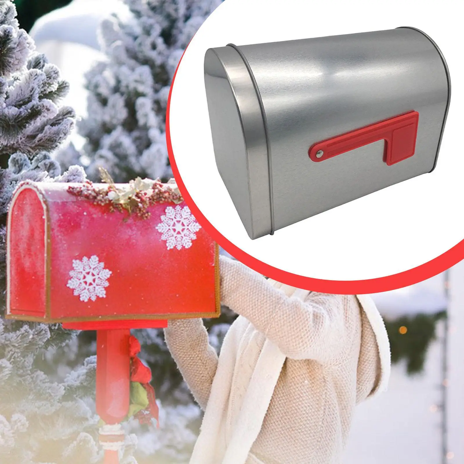 Tinplate Mailbox Christmas Storage Tin Retro Style Decorative DIY Projects Mini Mailbox Mail Box for Outside Garden Valentine