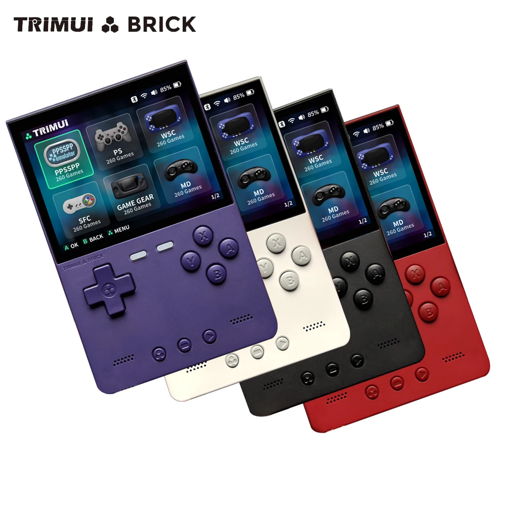 TRIMUI BRICK Portable Retro Game Console 400PPI IPS Screen Linux System 3000mAh Long-life Battery Mood LED Effect Gift Keycaps