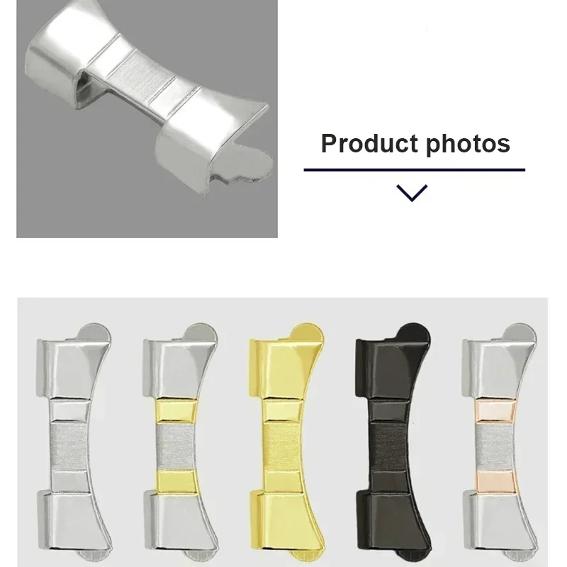 Edelstahl Uhrenzubehör Gebogenes Endstück 14mm 15 16 17 18 19 20 21 22 23 24mm Armband Ersatz-Verbinder Zubehör