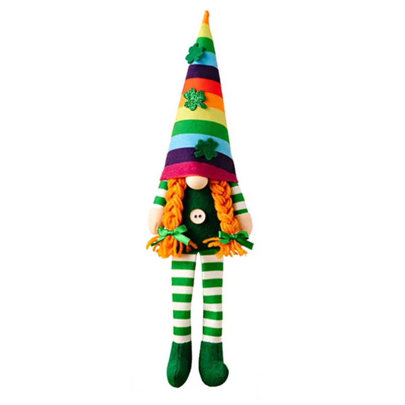 AB45 St Patricks Day Gnomes  St.Patricks Day Gnome Home Table Decor Accessories Plush Decorations Female 1 PCS