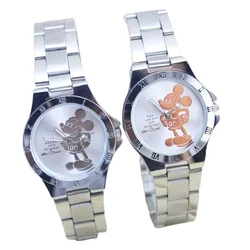 Disney Mickey Mouse Women Quartz Watch Fashion Mickey Watch Men Stainless Steel Watch for Girl Boy Cartoon Watches