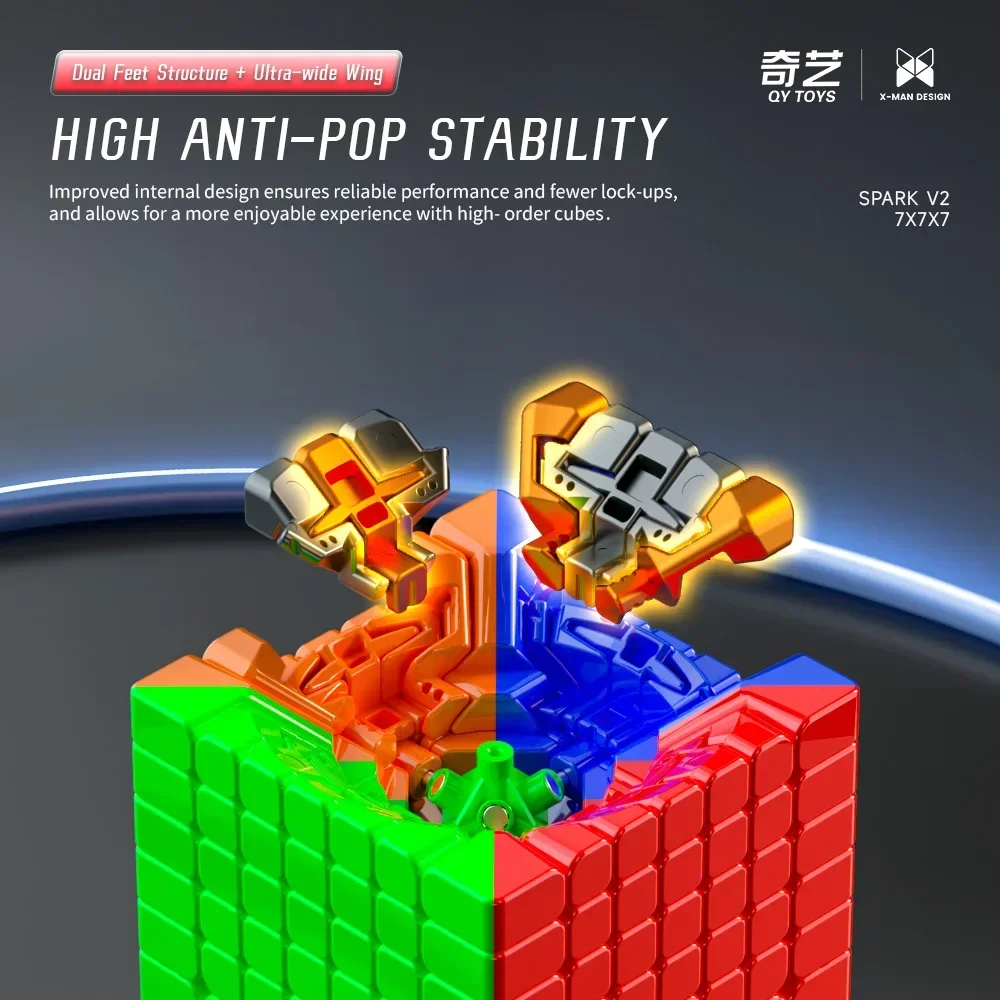 Qiyi 7x7 Cube XMD Spark V2 Core Ye 7x7x7 แม่เหล็ก Cubo Mágico Magtico De Velocidad Sin Pegatinas Profesionales ปริศนาของเล่น