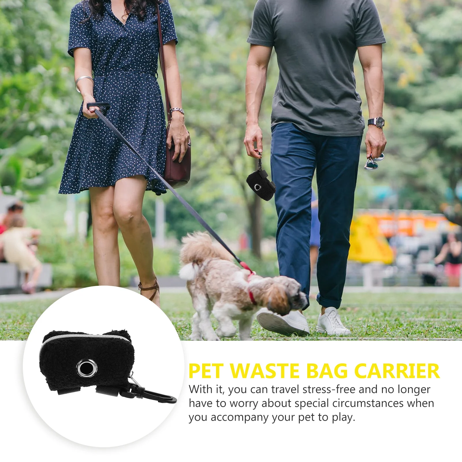 

Pet Poop Bag Holder Breathable Lightweight Dispenser For Dog Outdoor Use Puppy Waste Carrier Container Hanging Buckle