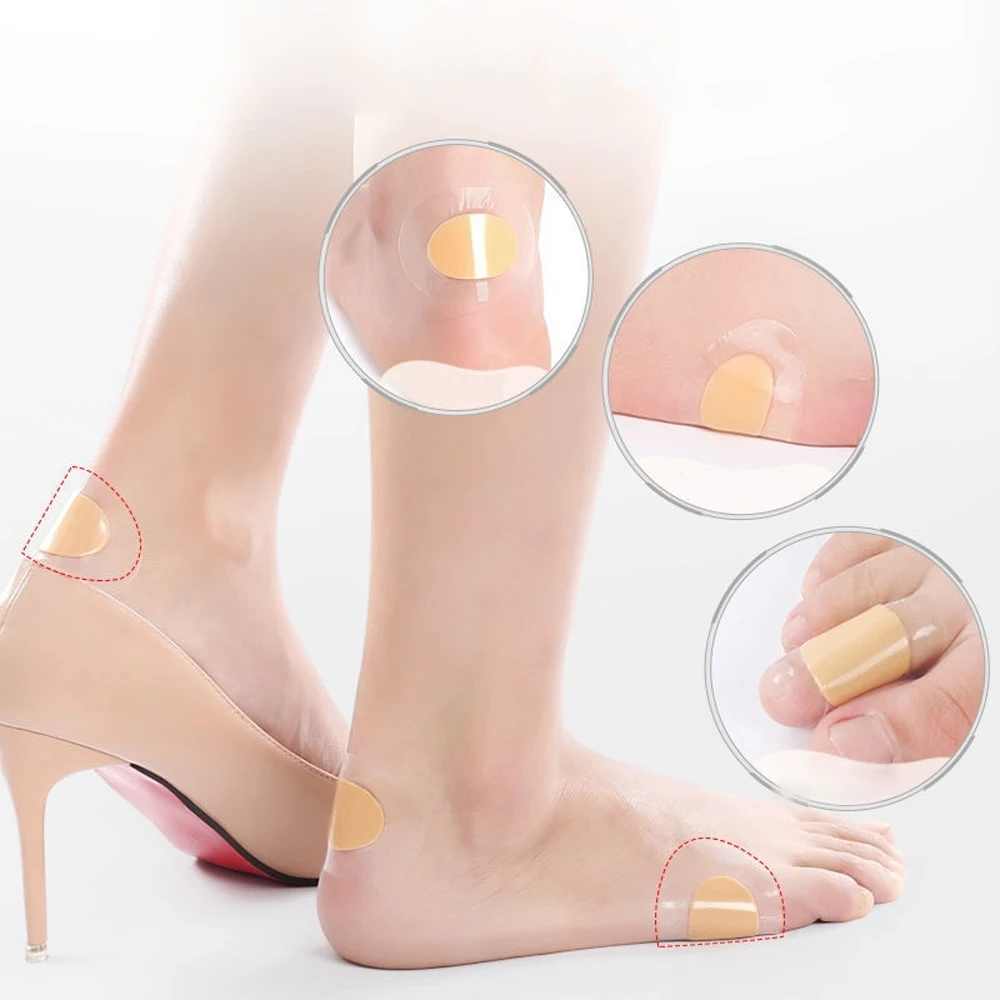 10Pcs Gel Schoenen Stickers Zachte Hydrocolloid Pads Relief Pijn Blaren Eeltknobbels Likdoorns Eelt Wrijving Druk Vlekken Hak Pijn