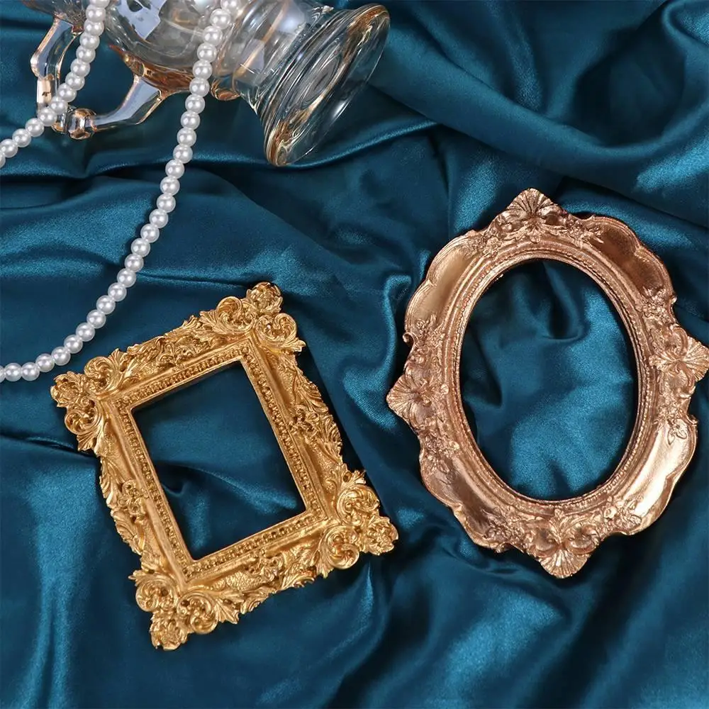 Girls Resin Retro style Nail photo frame Photo props Nail Tips Display Board Hollow Embossed frame