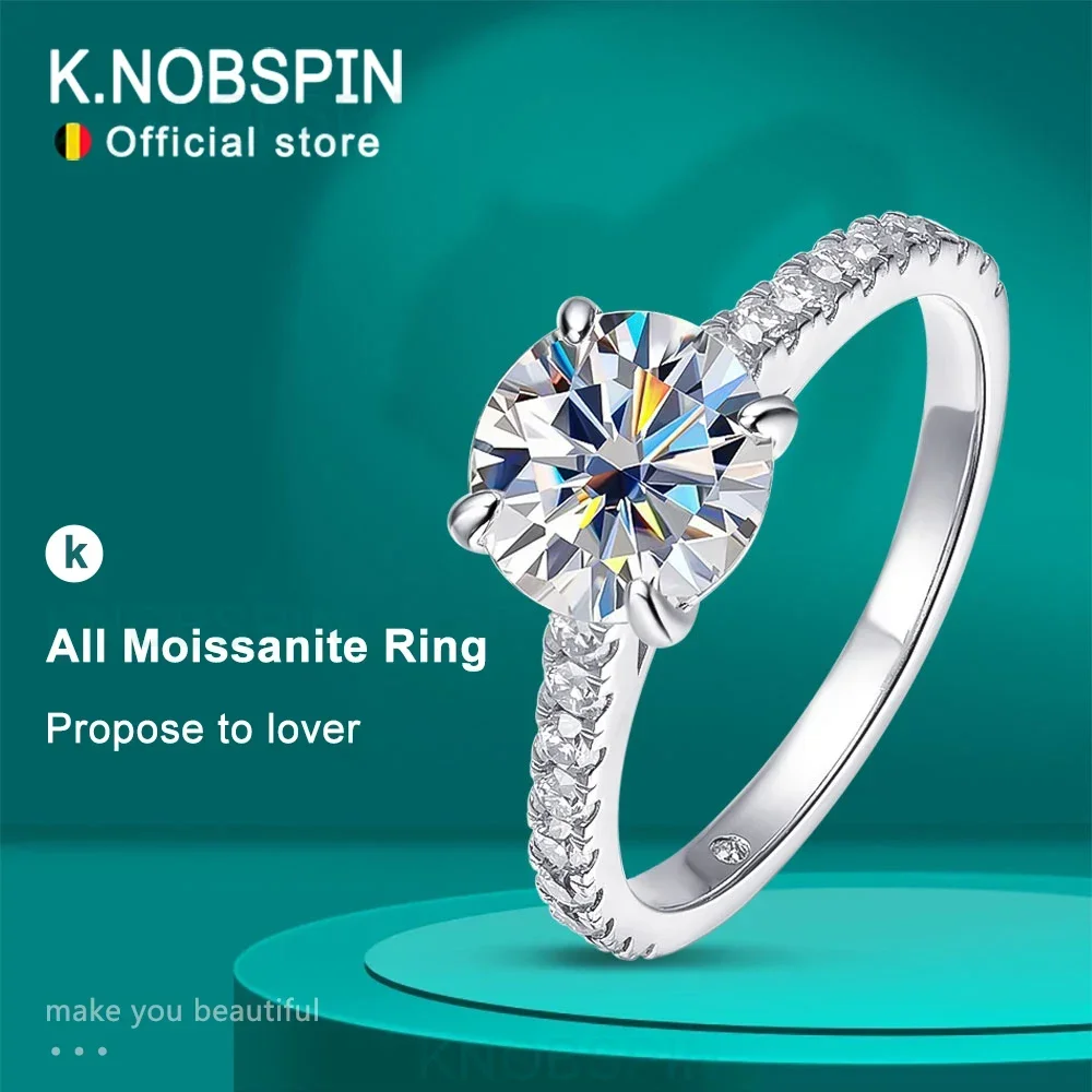 

New 3ct D Color All Moissanite Ring s925 Sliver Plated 18k White Gold Wedding Band Engagement Rings For Women Fine Jewelry