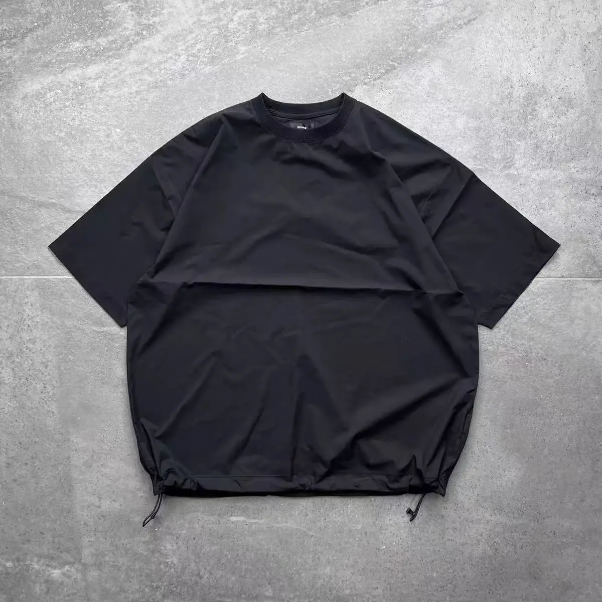 Tech Loose 24SS Lightweight Quick Dry Outdoor Sports round Neck Short Sleeve T-Shirt Drawstring Hem Casual Style Unisex