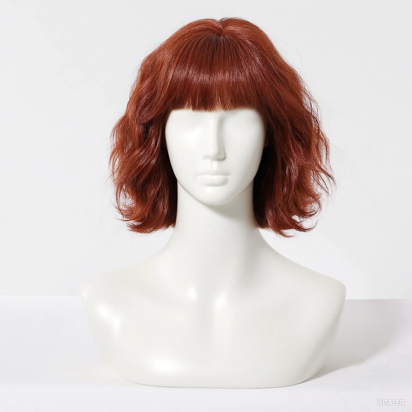 Burgundy Red Curly Short Bob Wavy Synthetic Wig with Bangs Fluffy Natural Heat Resistant Cosplay Lolita Daily Party Hair Women