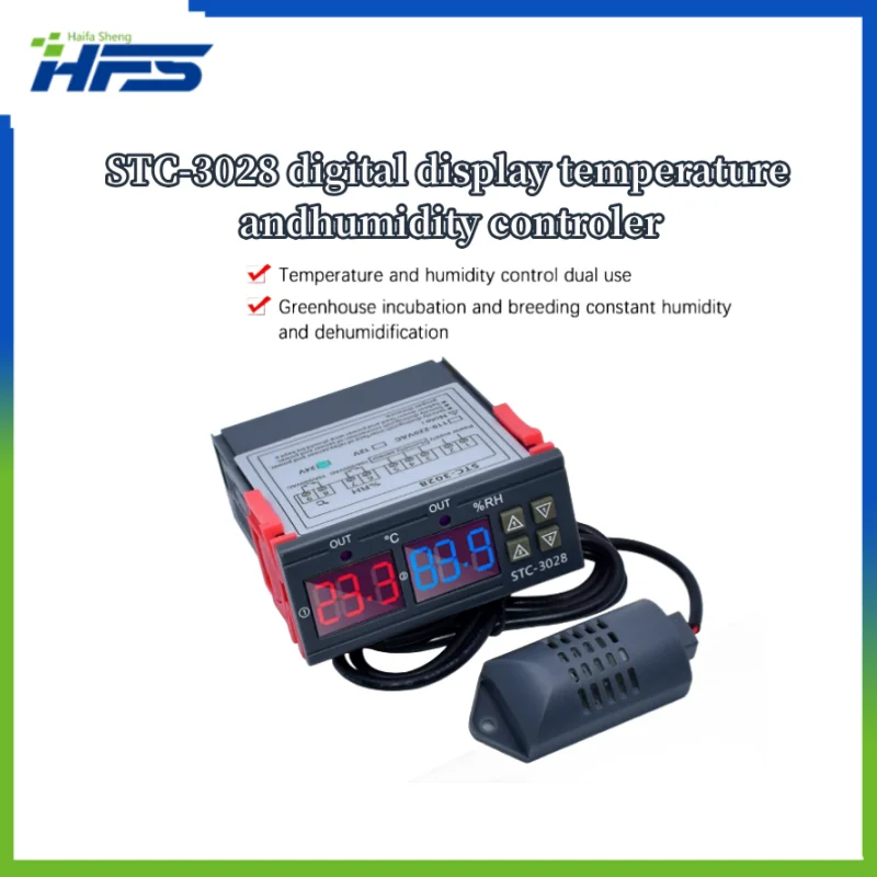 

12V 24V 220V 10A STC-3028 Digital Temperature Humidity Meter Thermostat Dual Display Thermometer Hygrometer Adjustable 0~100%RH