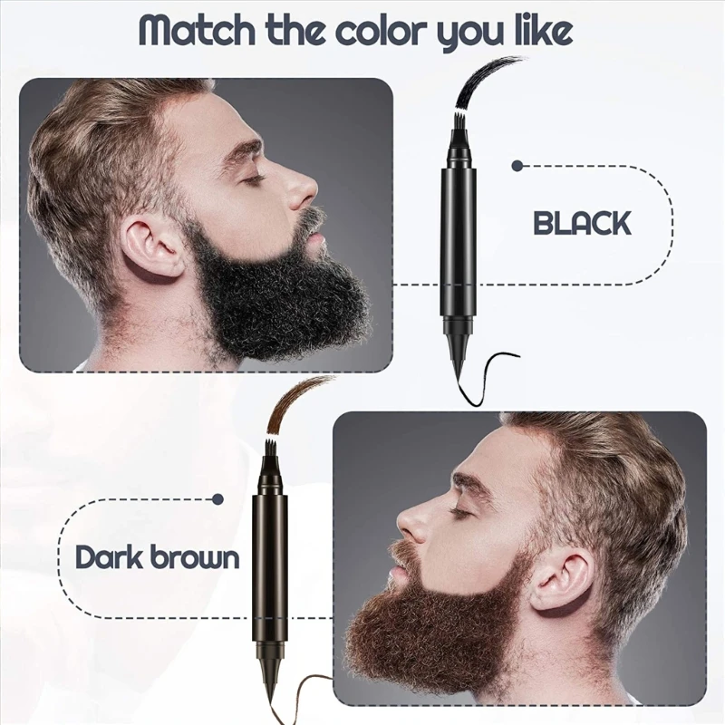 Beard Pencil Filler for Men Beard Filling Pen with Comb Men's Beard Repair to Create Natural Beard Look