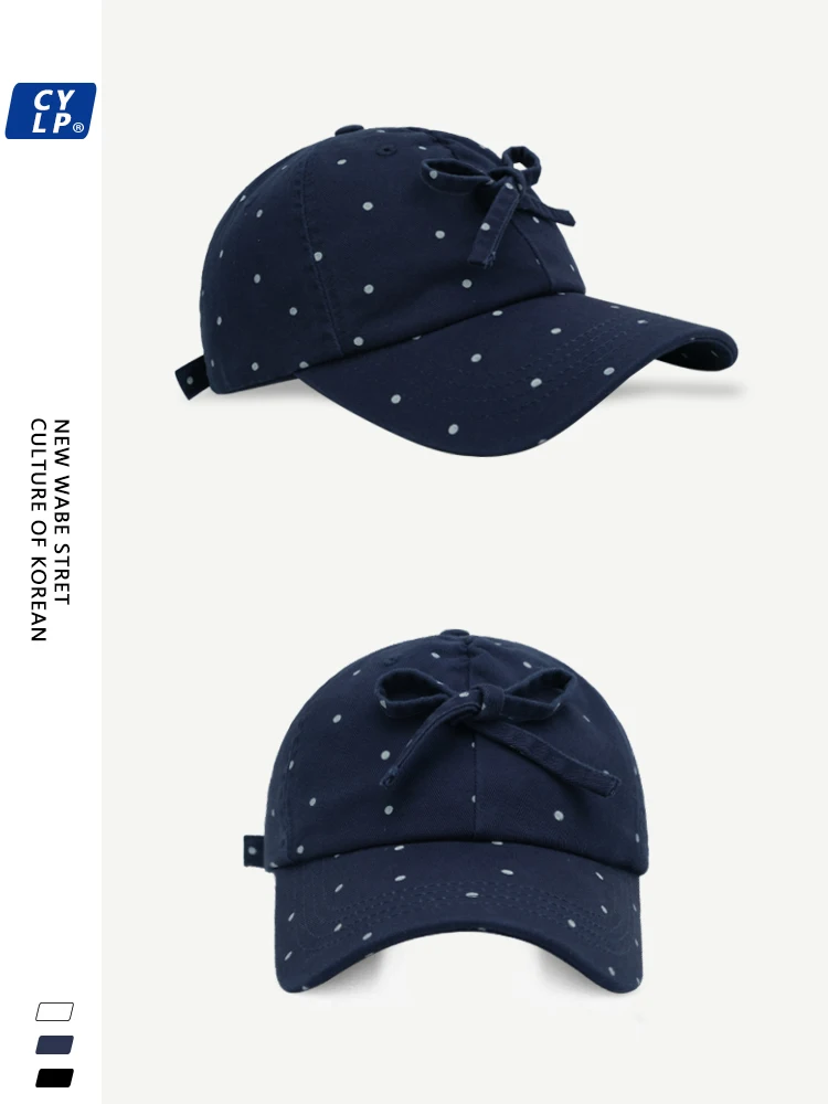 

Sweet Cute Bow Baseball Cap Women's Shopping Fashion Polka Dot Peaked Cap