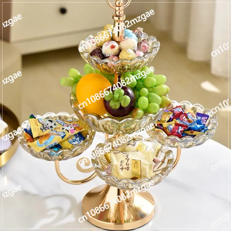 

Роскошная вертикальная вращающаяся многоярусная подставка для фруктов, шестисекционная подставка для сухофруктов, украшение для гостиной или кофейного столика.