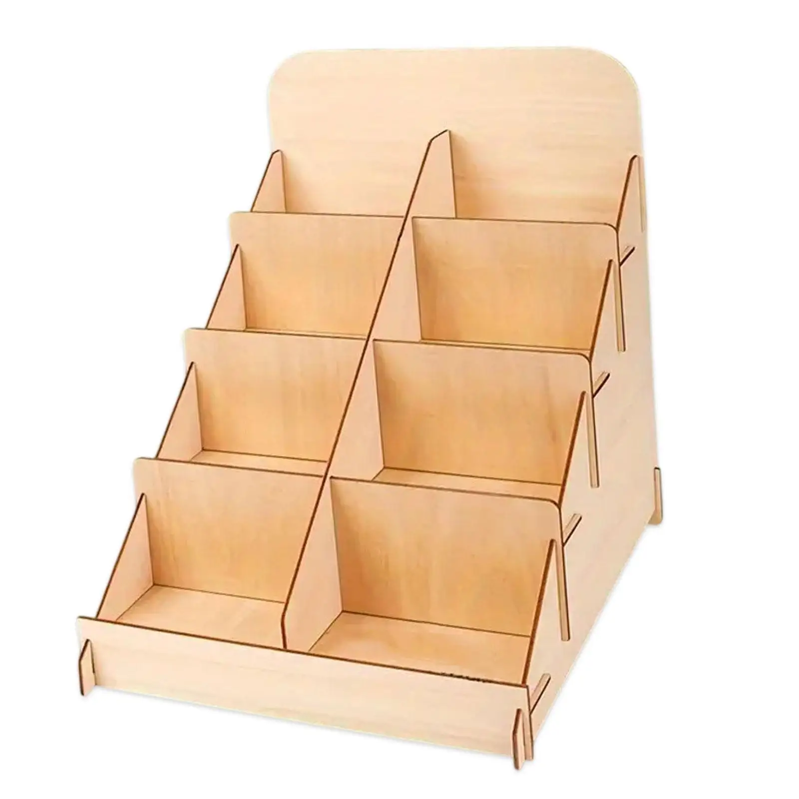 Card Display Rack Multipurpose Retail Collector Greeting Card Display Stand 4 Tier Storage Rack Wooden Business Card Holder