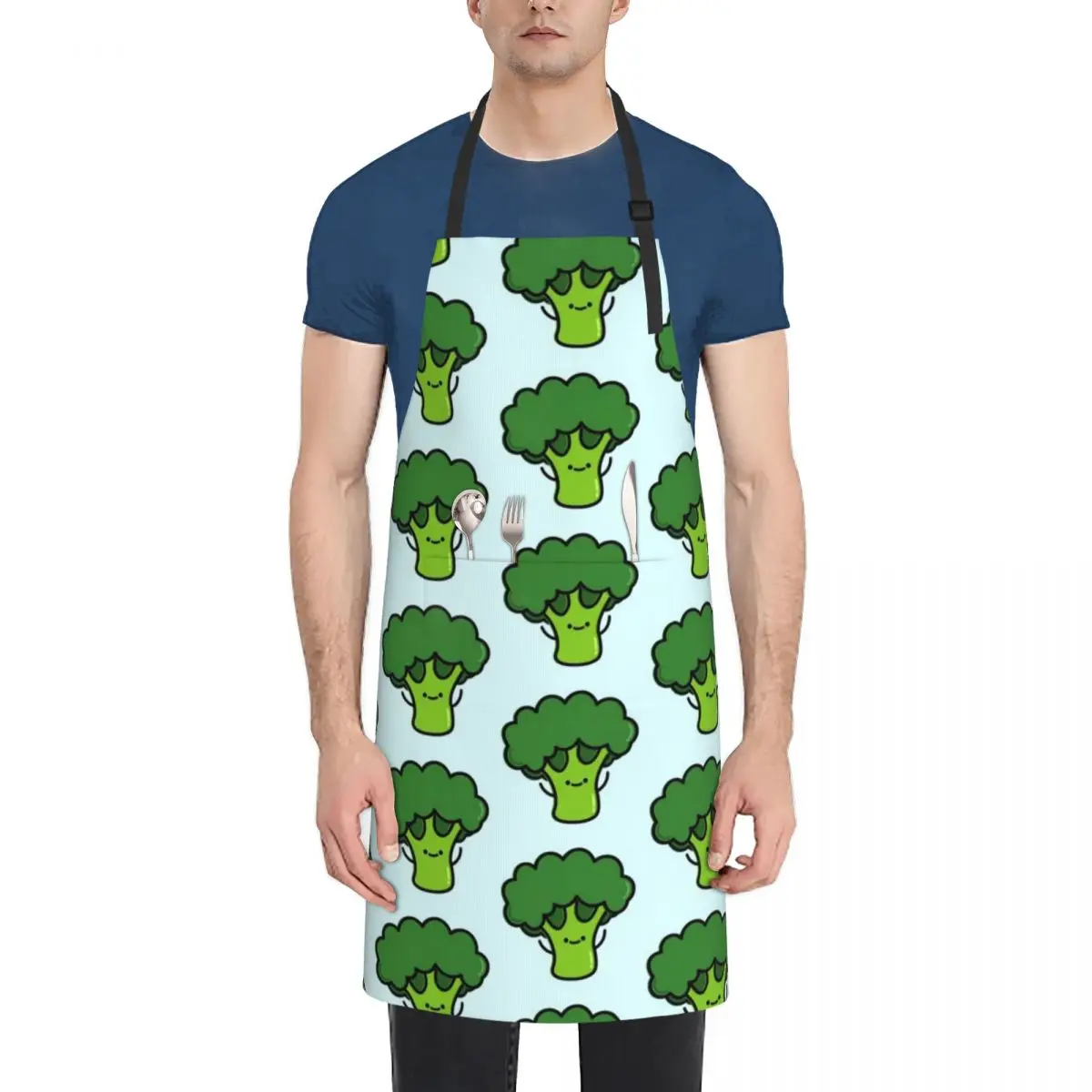 Cute Broccoli Apron Chef Uniform Custom Cooking Waterproof Apron