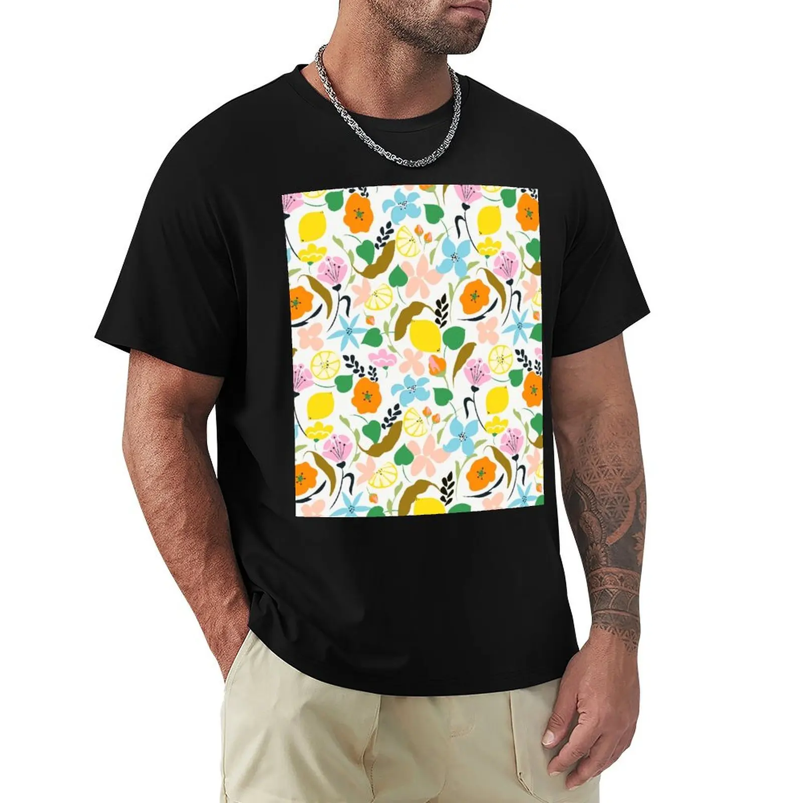 

Lemon Botanicals #pattern #botanical T-Shirt street wear T-shirts oversize Short sleeve tee men