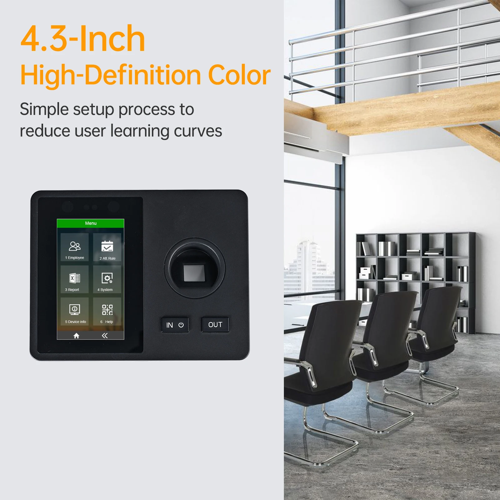 【ساخن】مسار وقت الحضور بدون تحويل مع 1000 كلمة مرور 1000 بطاقة هوية 1500 بصمة لآلة التحكم في الوصول للموظفين #2