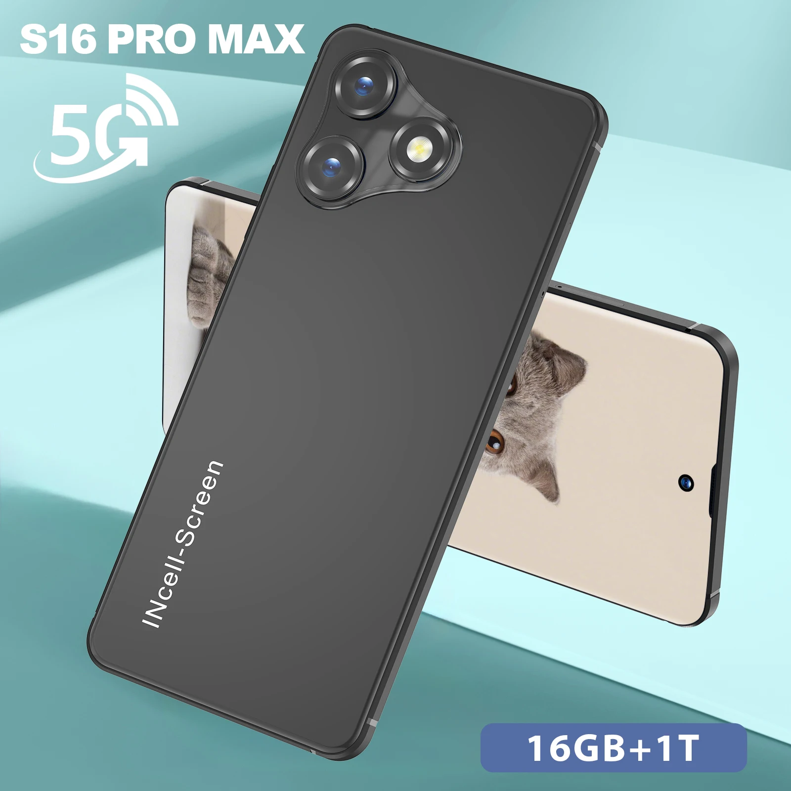 Smartphone S16 Pro Max unlocked HD Screen maximum memory 16GB+1TB 5G Dual Sim Celulares Android14 Unlocked 8800mAh Cell celular