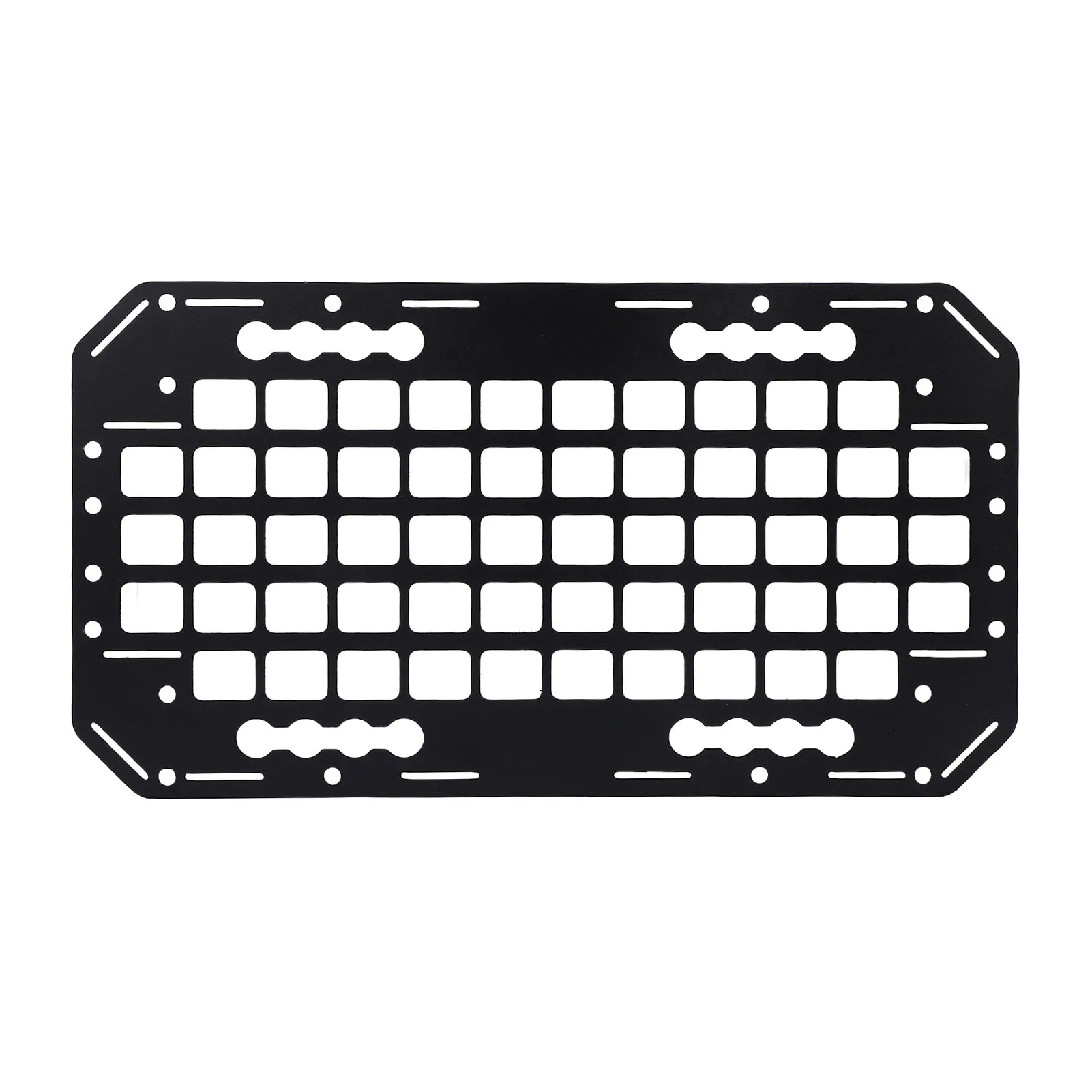 Universal Vehicle MOLLE Panel Rack - 10.51x19.25 Inch Aluminum Organizer for Gear, Fits Pickup Beds, SUVs, Sedans & Trailers