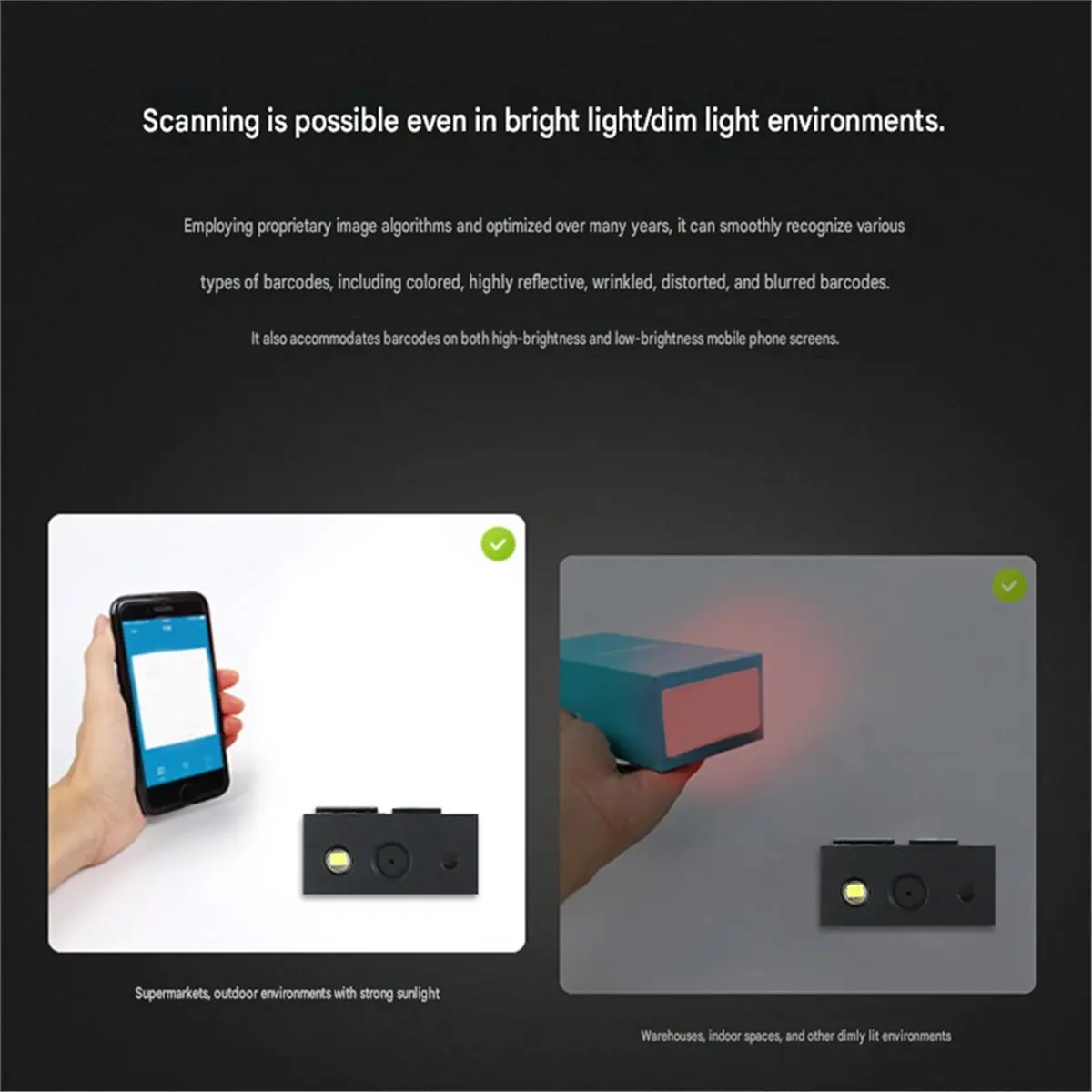 ◆♦Top Rated-Scan Engine 2D Scanner Mini Scan Module Fixed Mount Barcode Reader for Kiosk Vending Terminal Embedded Design