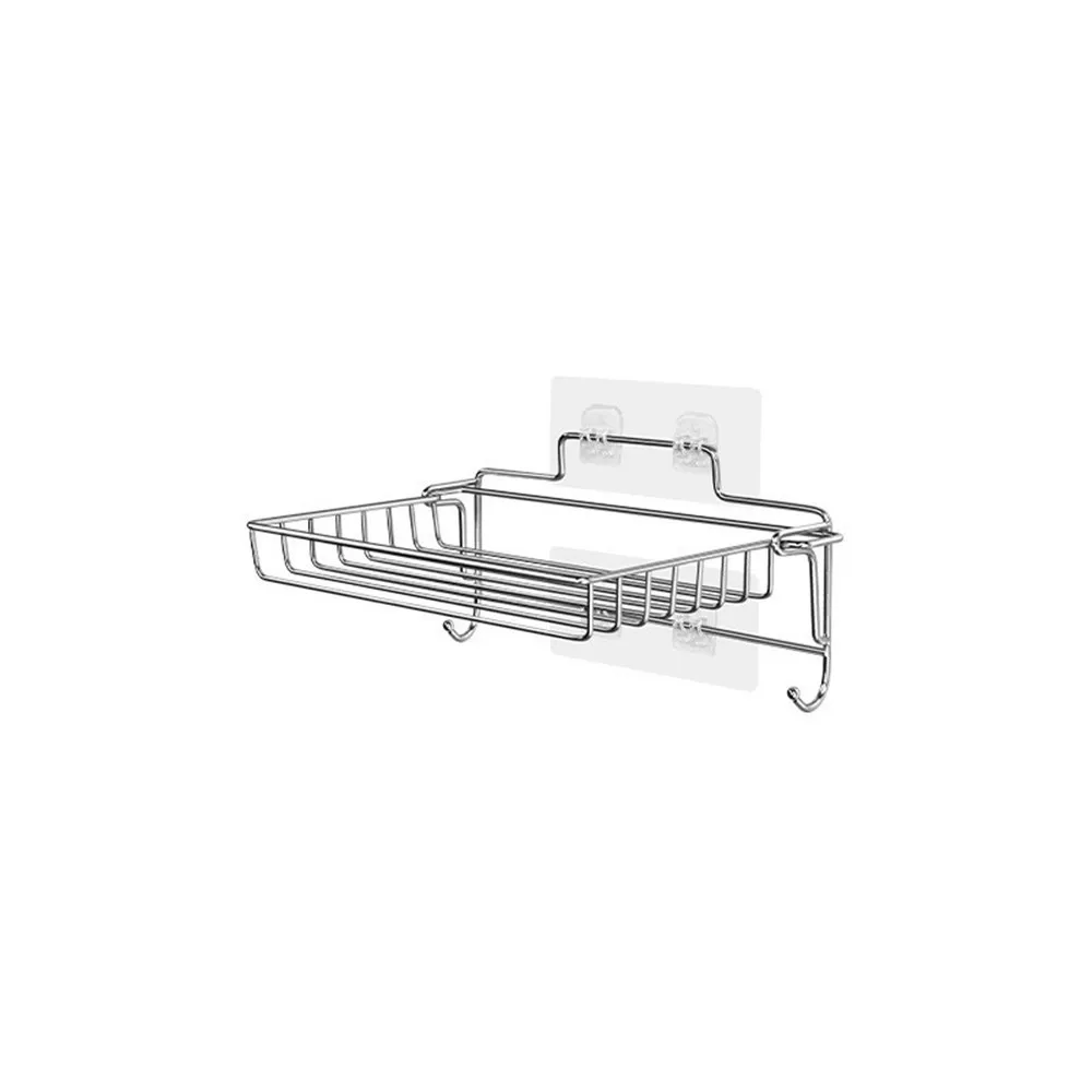 Scaffale portaoggetti da bagno in acciaio inossidabile scaffale portaoggetti pieghevole senza perforazione cucina bagno wc appeso a parete rack di stoccaggio