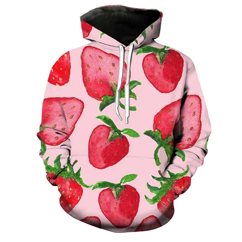 Autumn Fruit Strawberry 3D Print Hoodies Men Women Fashion Casual Sweatshirts Oversized Hoodie Pullovers Tracksuit Clothing