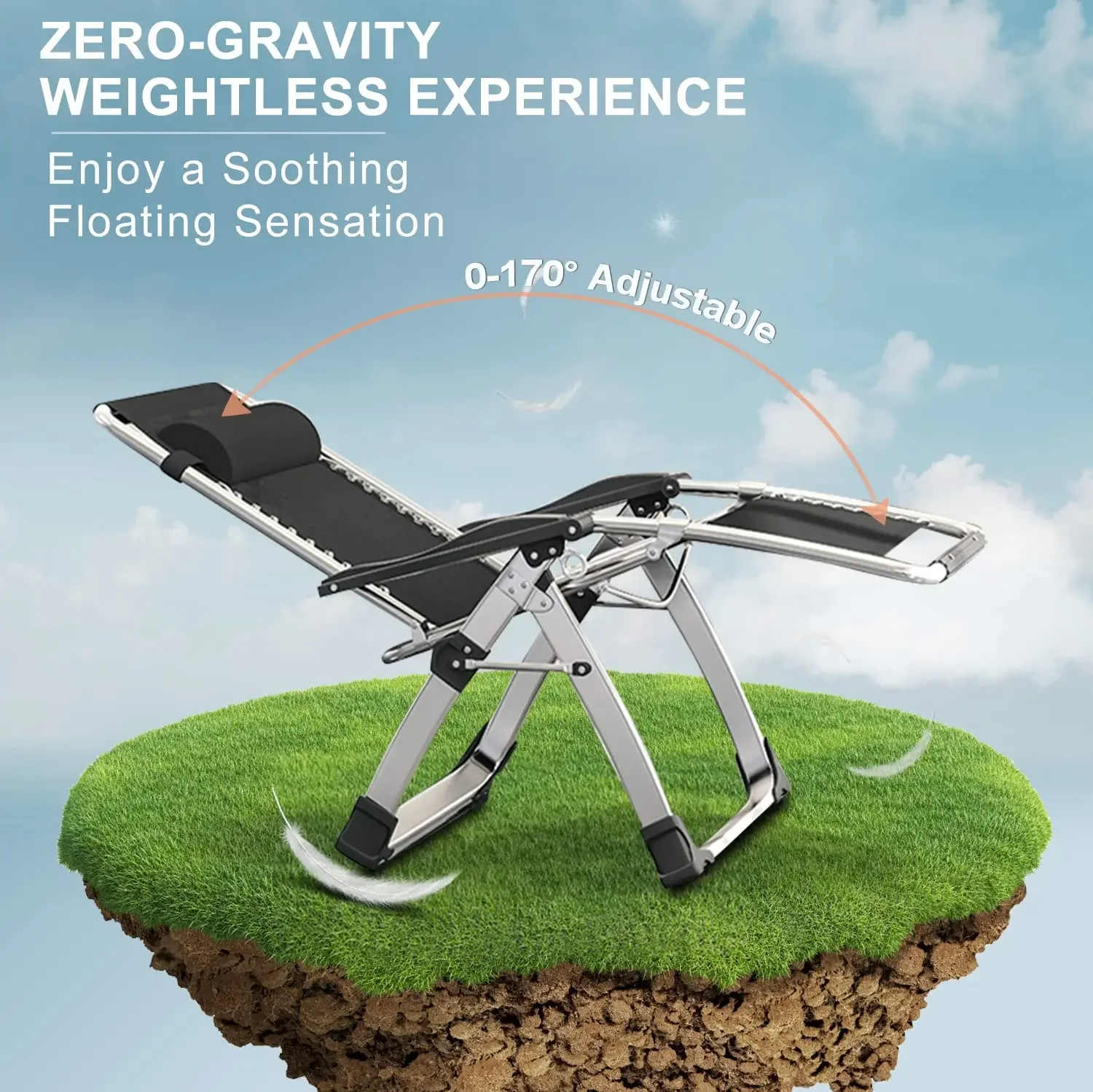Set of 2 Zero Gravity Outdoor Lounge Chairs 6