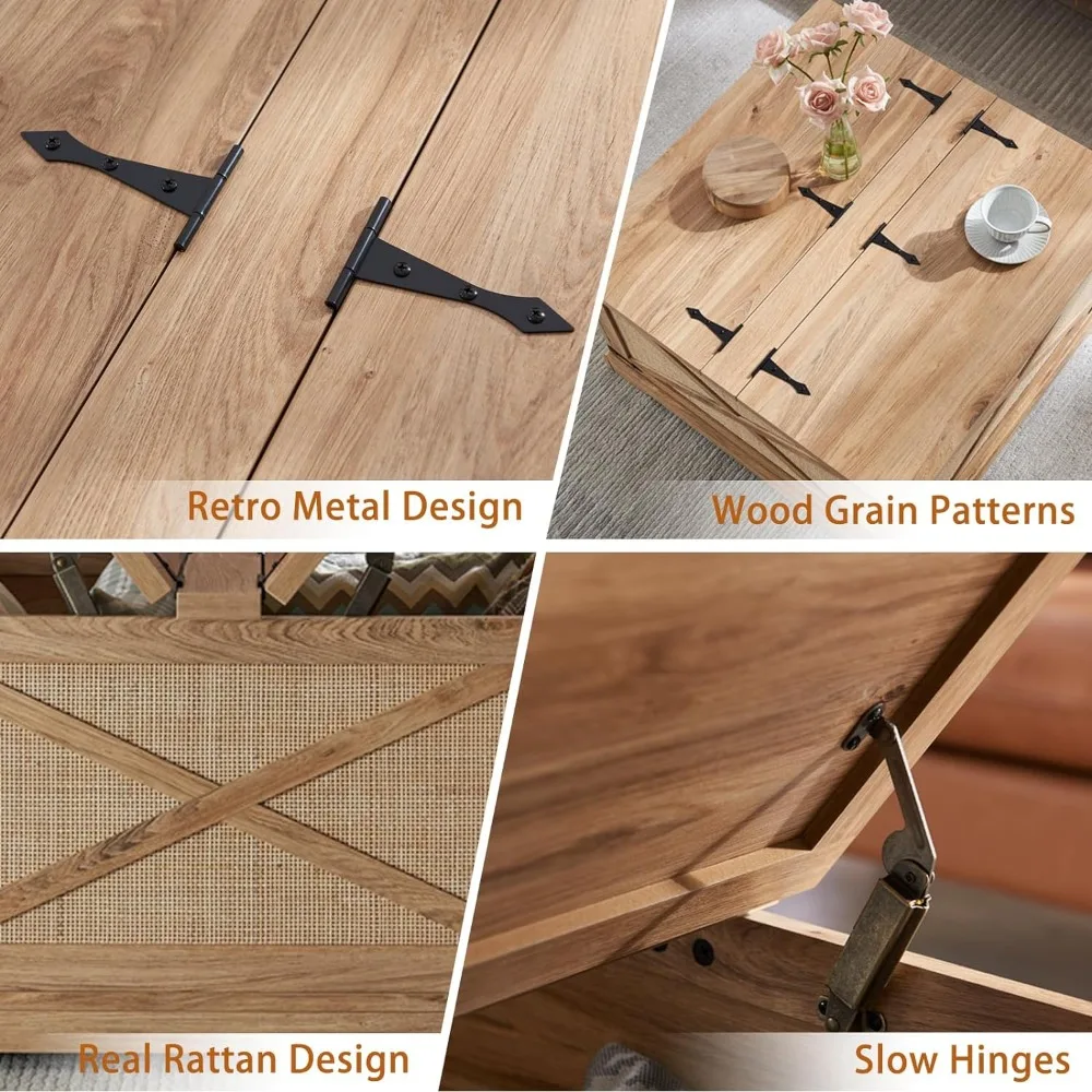 Rustic With Large Hidden Storage Compartment for Living Room Furniture Bedroom Design Coffee Table Modern Coffe Table Set Tables