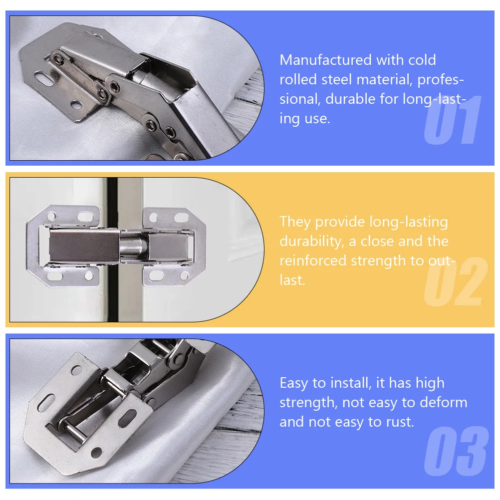 

6 Pcs Cabinet Door Hinge Wine Hinges Steel niture Cold-rolled Metal Kitchen Adjustable