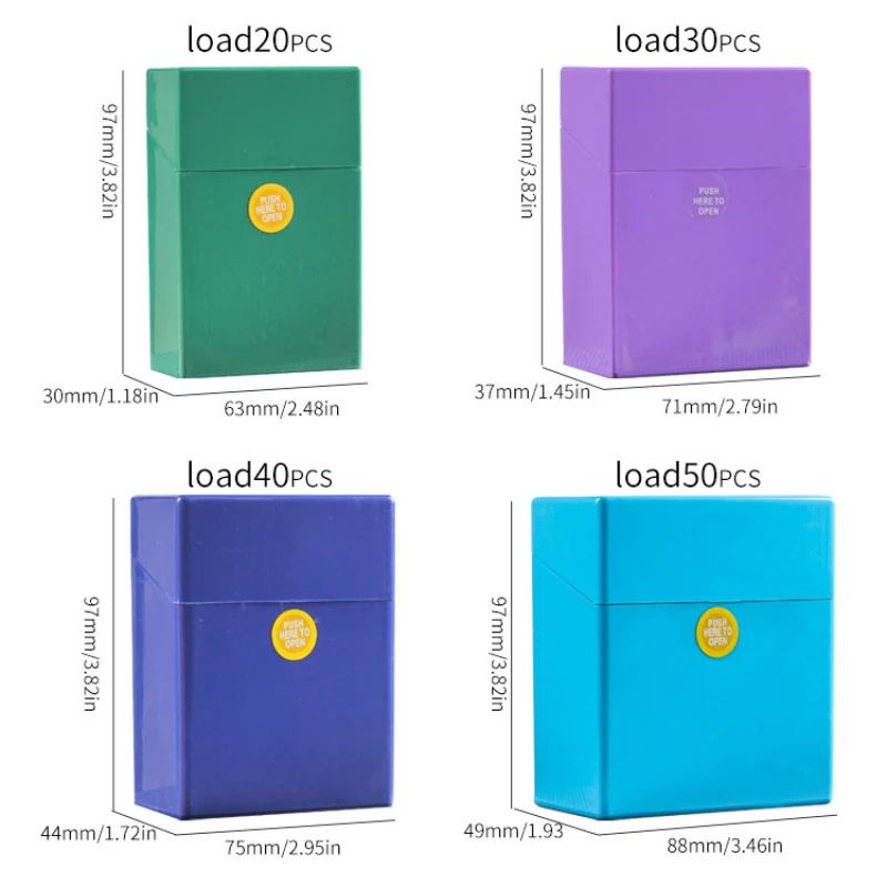 20/30/40/50pcs 담배 대용량 휴대용 플라스틱 거친 담배 보관 상자 방수 밀폐 담배 케이스