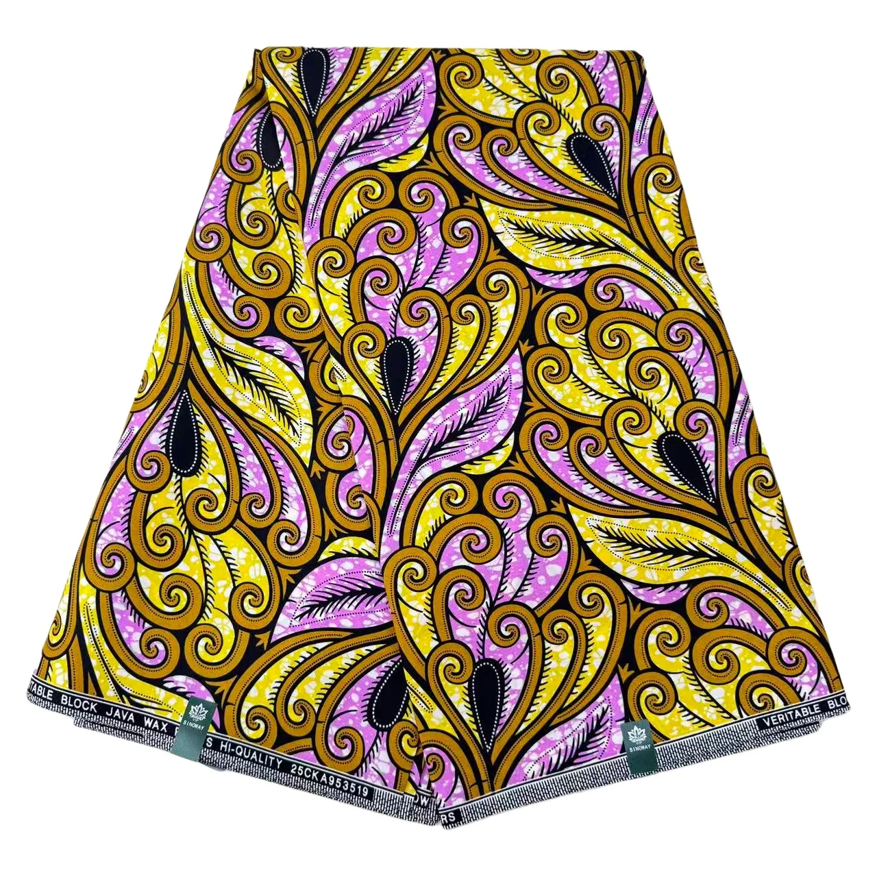 

6-ярдовый розово-желтый геометрический узор с принтом на ткани в африканском стиле ангор, подходит для шитья, ручной работы и поделок.