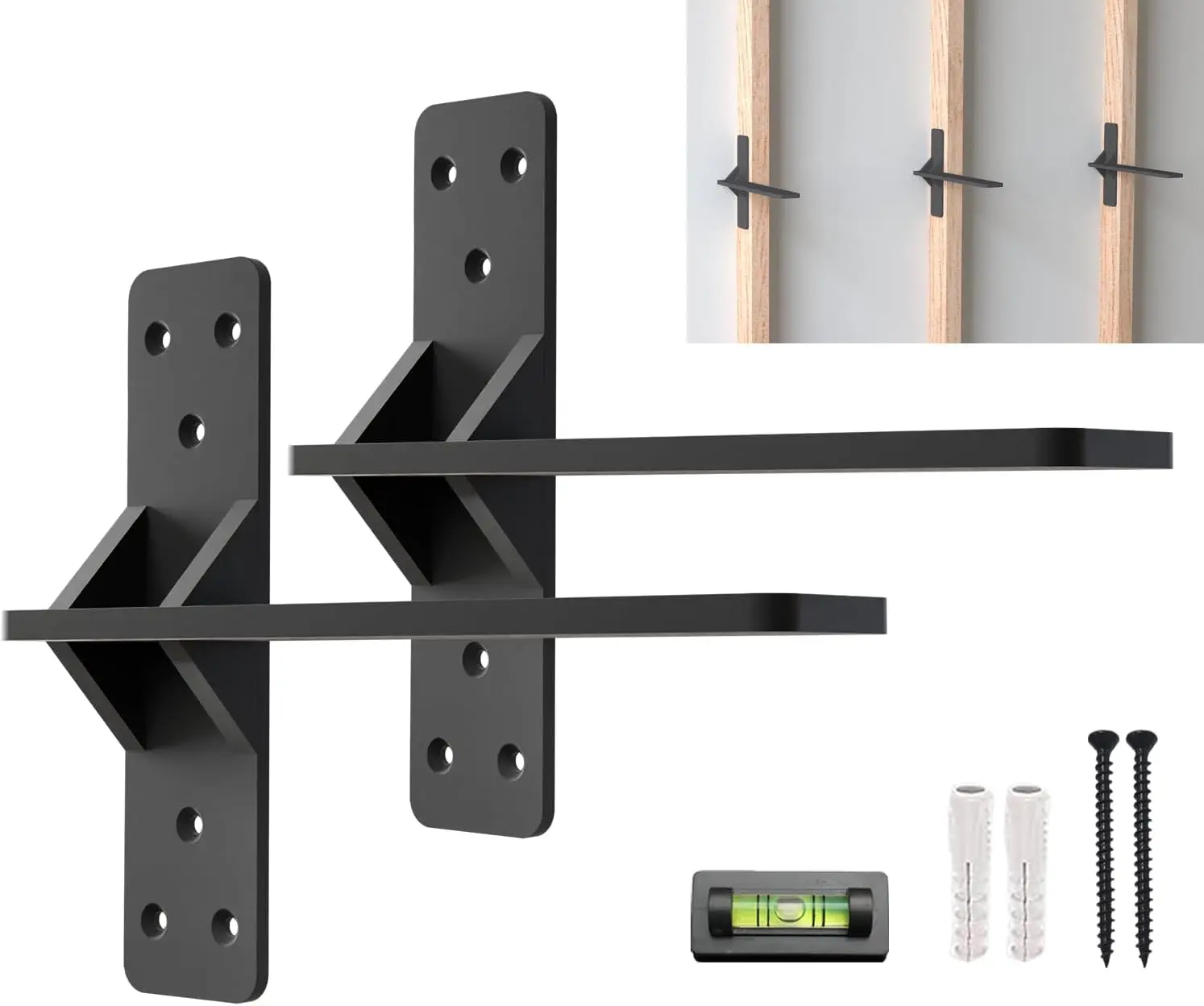 

16-Inch Floating Countertop Brackets, Heavy-Duty Invisible Support for Shelves, Vanities & Granite (2-Pack)