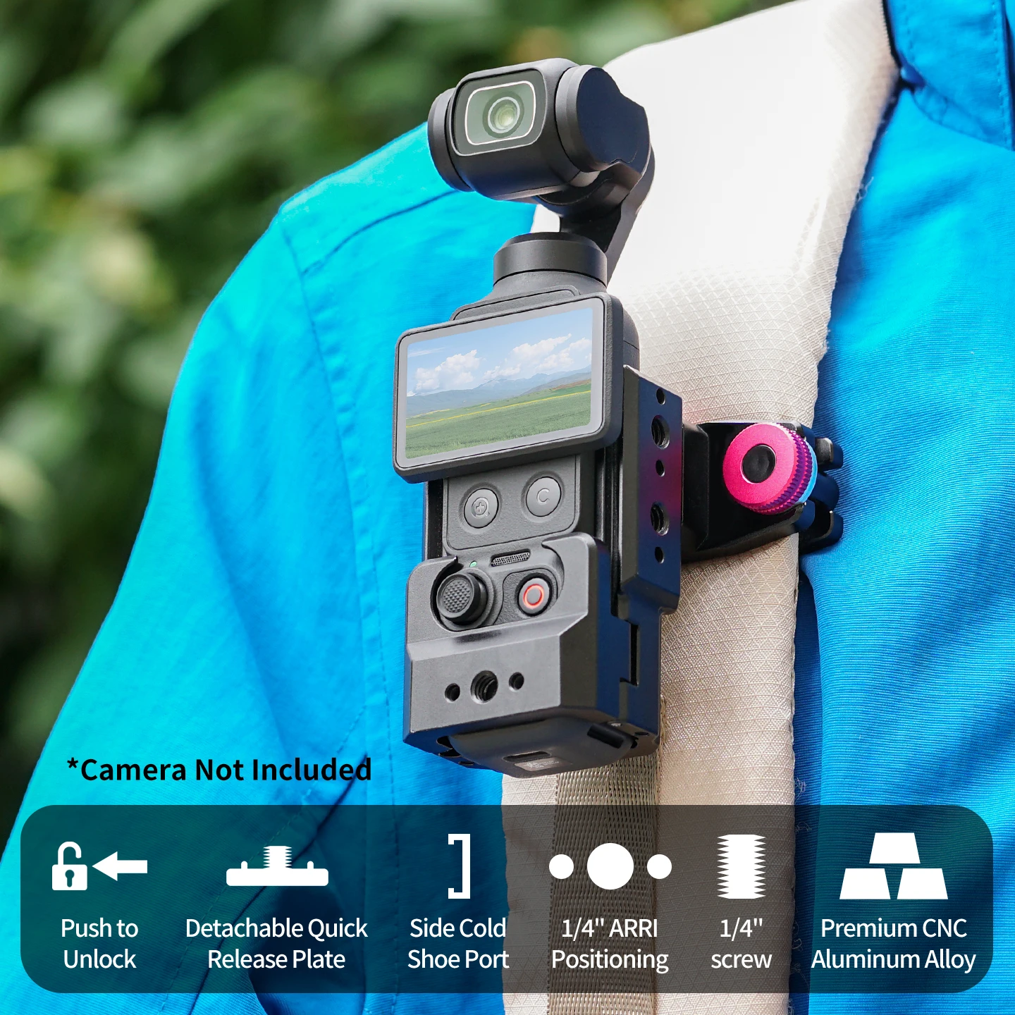 

For DJI Pocket 3/4 Protective Camera Cage with Quick Release Shoulder Strap Clip Multi-port Expansion Camera Shooting Accessory
