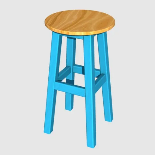 Arbre Stool 50 Cm Sky Blue Skeleton Wood