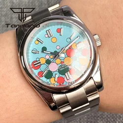 36mm/39mm Stainless Steel Fashion NH35A PT5000 Automatic Men's Watch Multicolor Dial Polished Bezel Sapphire Glass Screw Crown