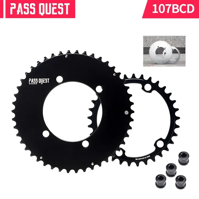 

PASS QUEST FORCE 107BCD 2X Sprocket AERO Road bike Gravel bike 11-12 Speed Bicycle Chainwheel Cycling Accessorie