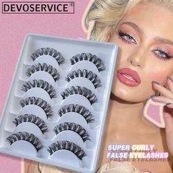 Devoservice Lashes New 6Pairs 3D Russian Strip DD Curl False Eyelashes Faux Mink Lashes Fluffy Reusable Makeup Eyelash Extension